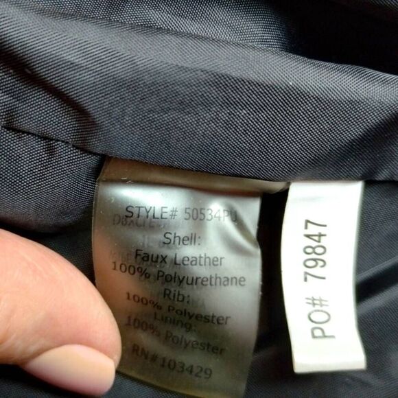 Fillmore Womens Jacket Sz Small Faux Black Leather Moto Zip Front Gorpcore Grung - Picture 10 of 15